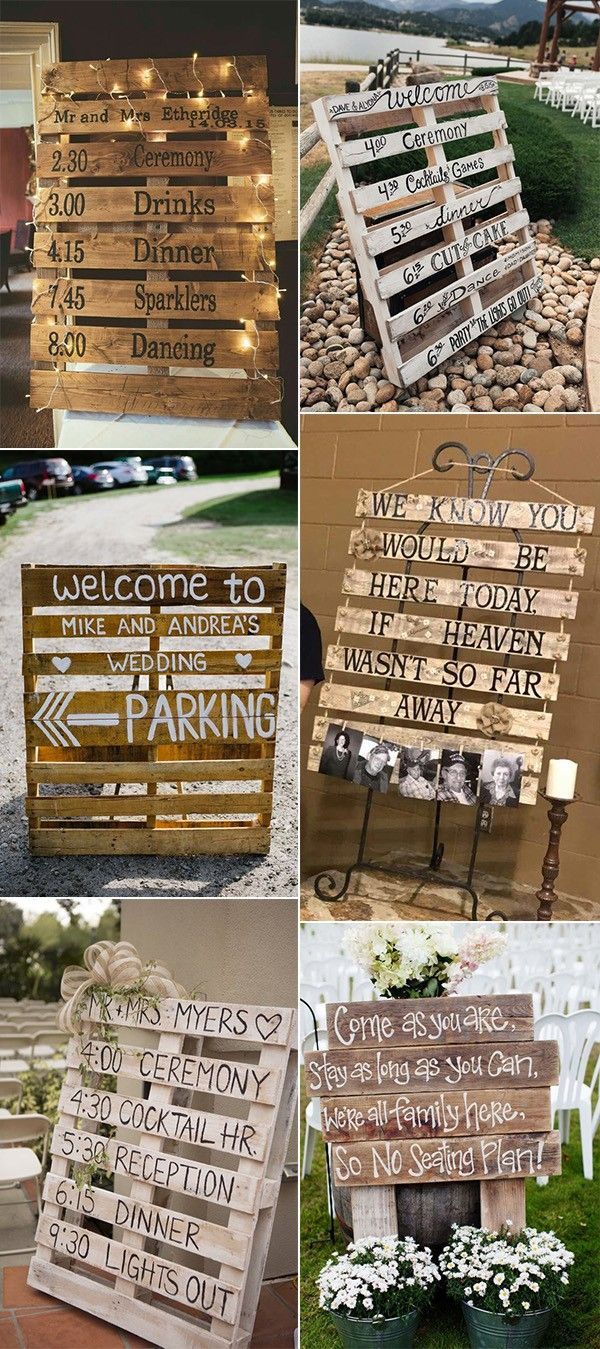 24 DIY Country Wedding Ideas with Pallets to Save Budget - EmmaLovesWeddings - 24 DIY Country Wedding Ideas with Pallets to Save Budget - EmmaLovesWeddings -   18 diy Wedding signs ideas
