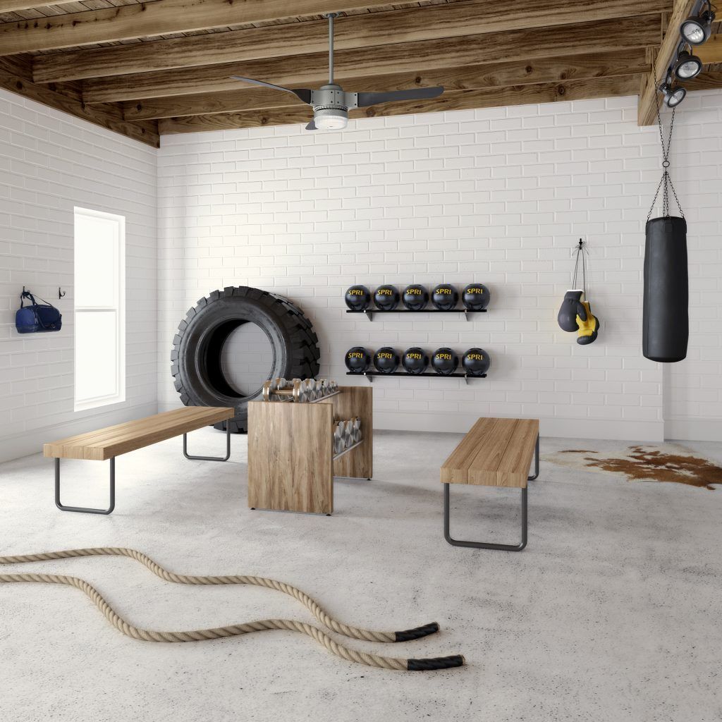 Our favorite spaces: The updated home gym - Hunter Fan Blog - Our favorite spaces: The updated home gym - Hunter Fan Blog -   18 fitness Room industrial ideas