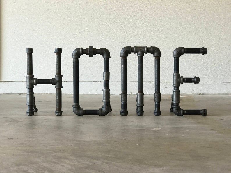 HOME Freestanding Industrial Pipe Letters 13.5
