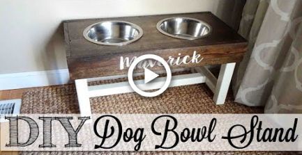 DIY Dog Bowl Stand - DIY Dog Bowl Stand -   19 diy Dog feeder ideas