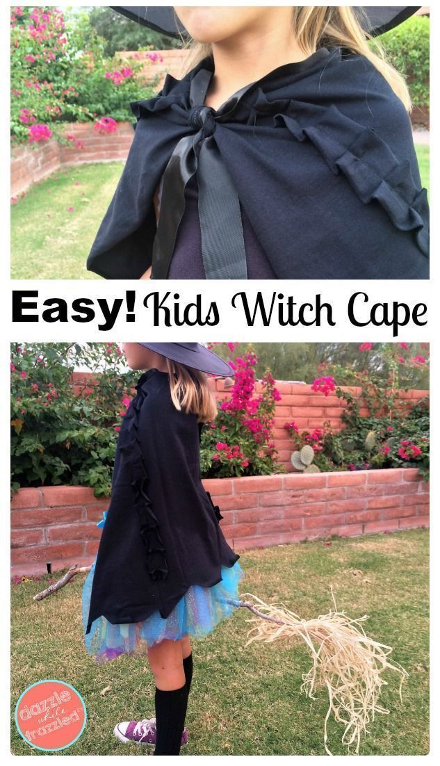 How to Make Easy Halloween Black Witch Cape from T-Shirt - How to Make Easy Halloween Black Witch Cape from T-Shirt -   19 diy Halloween Costumes witch ideas