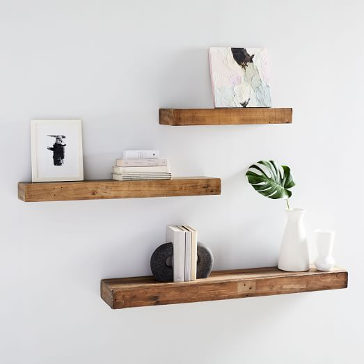 Reclaimed Wood Floating Shelf - Reclaimed Wood Floating Shelf -   19 diy Shelves floating ideas