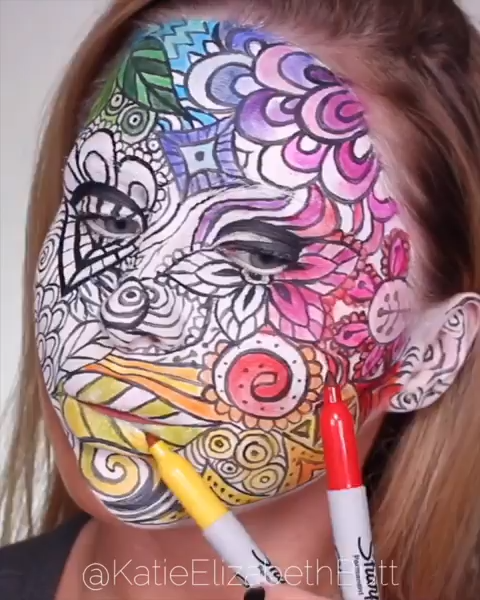 Amazing Face Art | Colouring Book Makeup - Amazing Face Art | Colouring Book Makeup -   20 beauty Videos photoshoot ideas