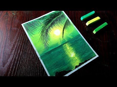 Green sunset Scenery Drawing with soft pastels for beginners step by step || soft pastel drawing - Green sunset Scenery Drawing with soft pastels for beginners step by step || soft pastel drawing -   6 beauty Pictures to draw ideas