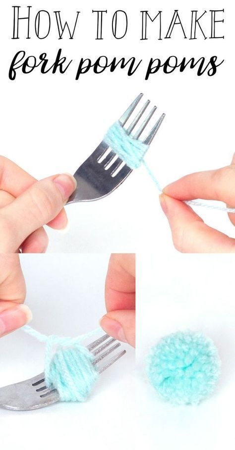 How To Make Pom Poms With A Fork — Doodle and Stitch - How To Make Pom Poms With A Fork — Doodle and Stitch -   6 diy Easy when bored ideas