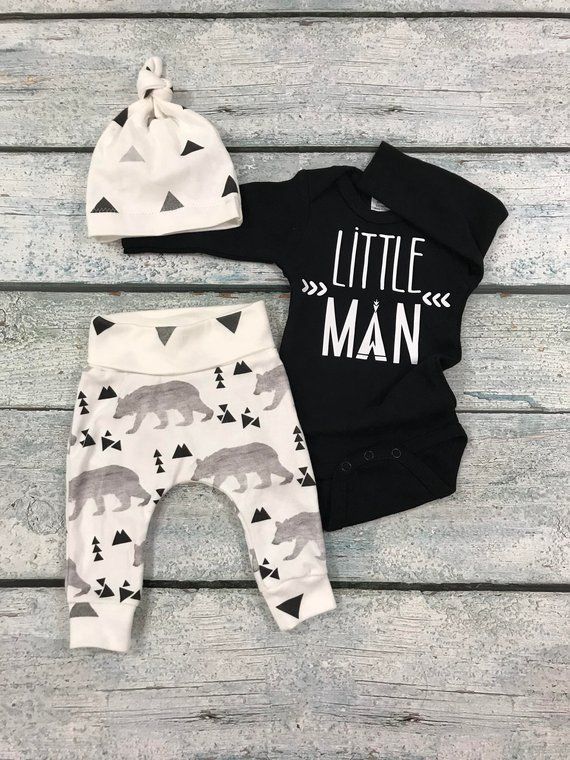 baby boy three piece outfit/ little man set/ organic cotton coming home set - baby boy three piece outfit/ little man set/ organic cotton coming home set -   7 style Boy outfits ideas
