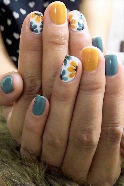 Nail Art Designs - Beautiful Flower Nail Art Designs & Ideas - Nail Art Designs - Beautiful Flower Nail Art Designs & Ideas -   9 beauty Nails green ideas