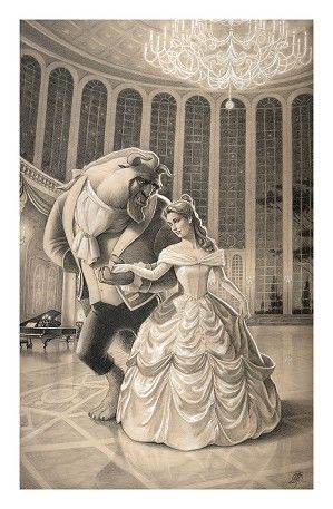 Edson Campos - A Dance with Beauty From Beauty and the Beast Giclee On Paper - Edson Campos - A Dance with Beauty From Beauty and the Beast Giclee On Paper -   10 beauty And The Beast animated ideas