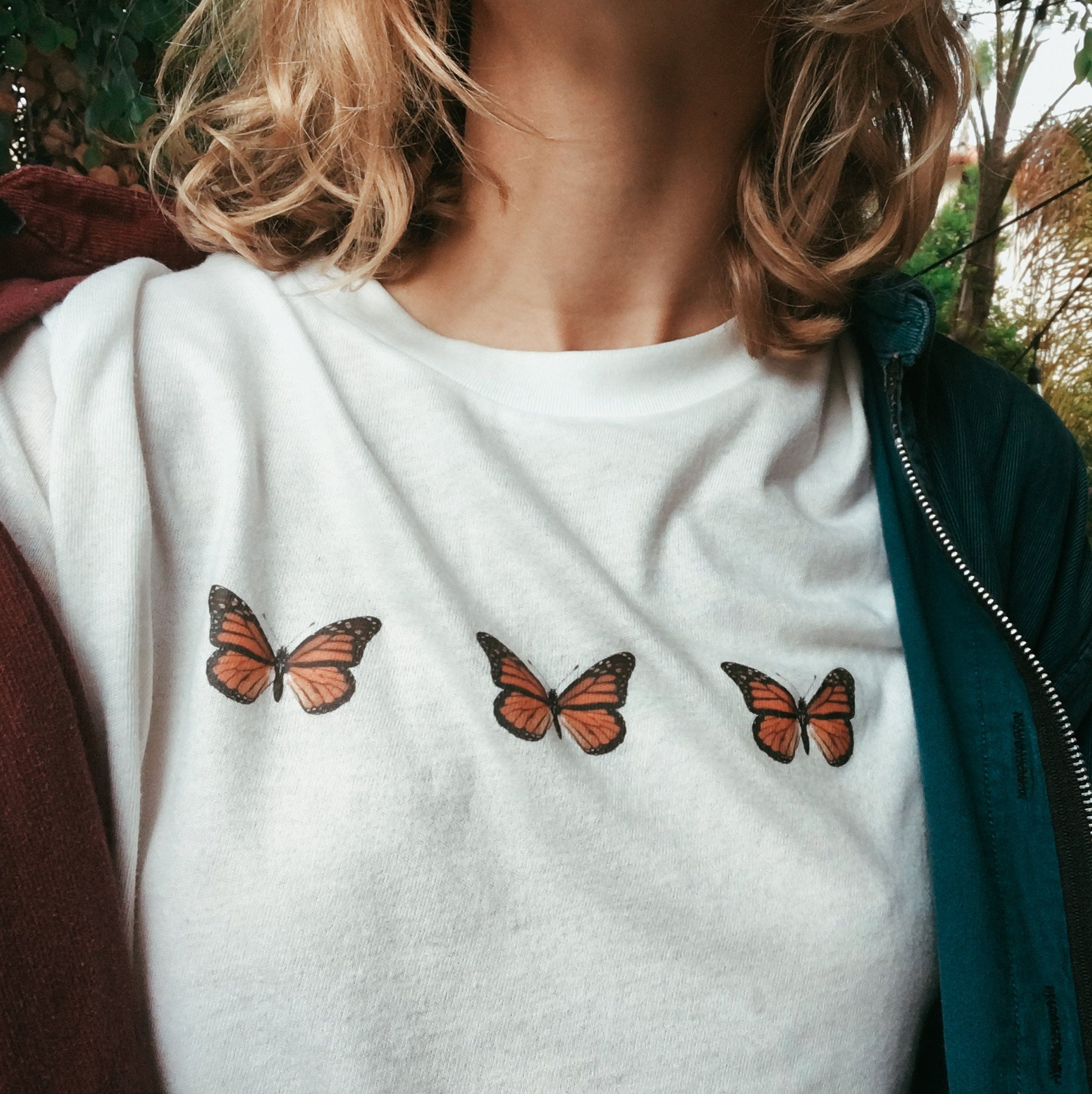 Monarch Butterfly Trio Graphic Tee | aesthetic clothing, aesthetic shirt, boho clothing, botanical shirt, vintage botanical illustration - Monarch Butterfly Trio Graphic Tee | aesthetic clothing, aesthetic shirt, boho clothing, botanical shirt, vintage botanical illustration -   11 fitness Aesthetic vintage ideas