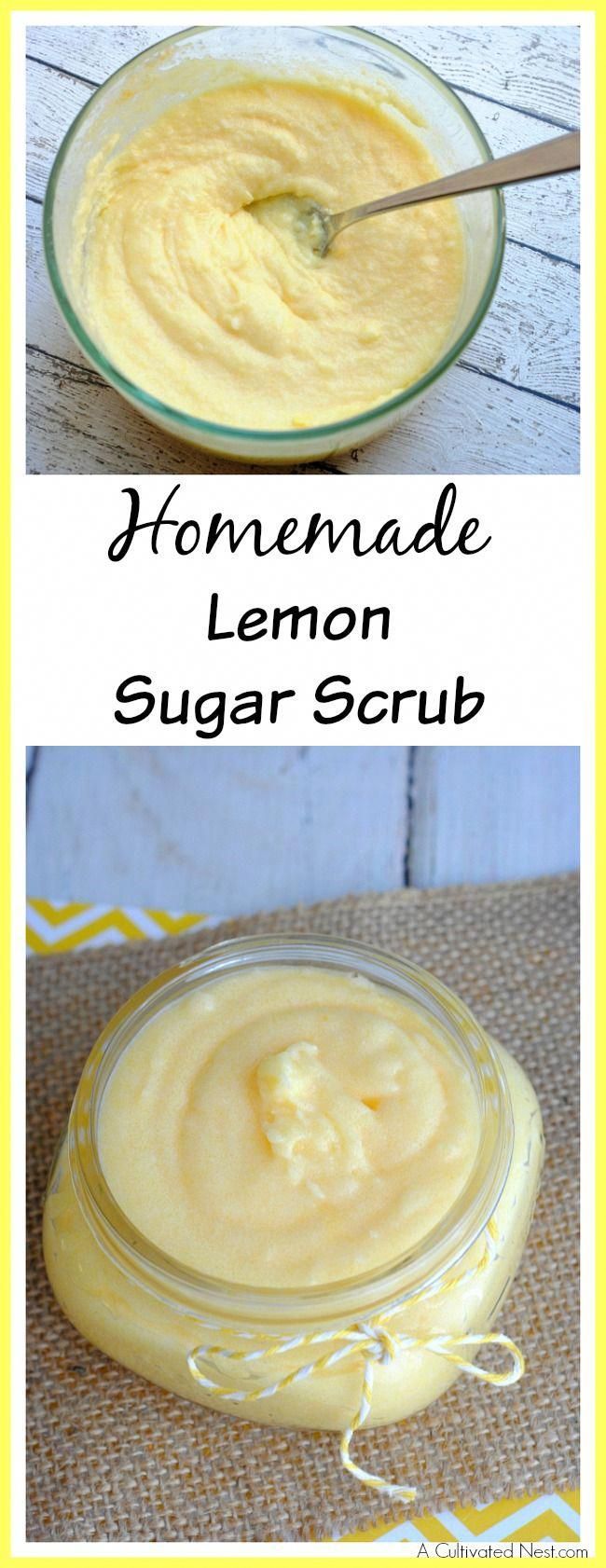 Homemade Lemon Sugar Scrub- DIY Body Scrub- A Cultivated Nest - Homemade Lemon Sugar Scrub- DIY Body Scrub- A Cultivated Nest -   lemon beauty Hacks