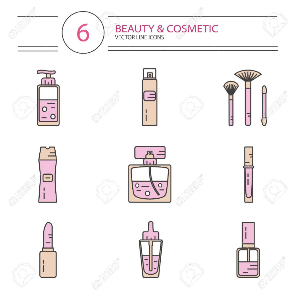 modern line style color icons set of beauty, makeup and cosmetics.. - modern line style color icons set of beauty, makeup and cosmetics.. -   13 beauty Icon free ideas