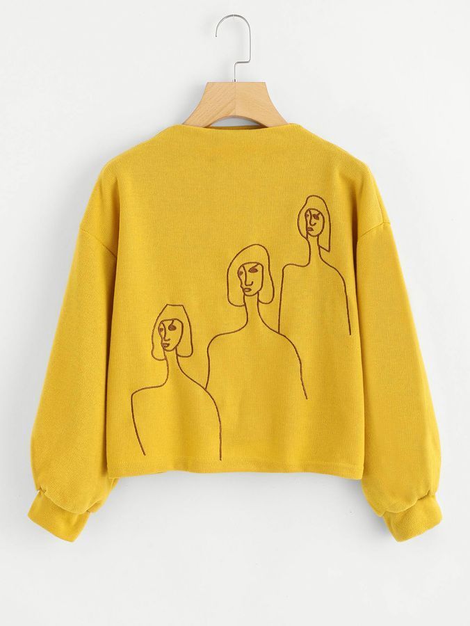Figure Embroidered Sweatshirt - Figure Embroidered Sweatshirt -   13 diy Fashion sweatshirt ideas