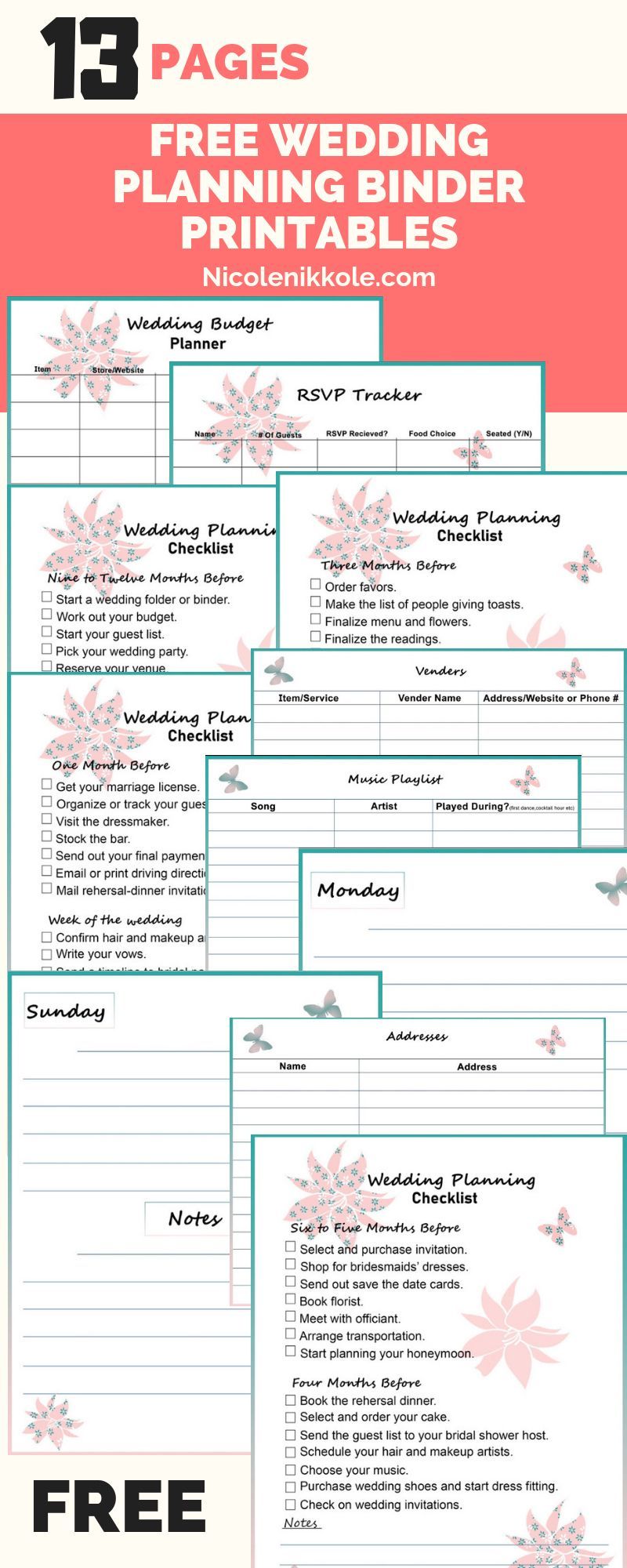 Free wedding binder printables - Free wedding binder printables -   14 diy Wedding planner ideas