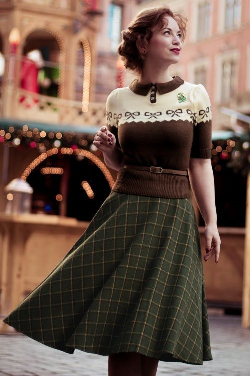 40s Polly Swing Skirt in Green - 40s Polly Swing Skirt in Green -   14 librarian style Vintage ideas