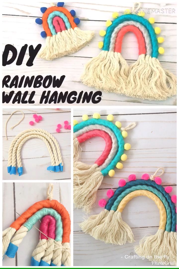DIY Rainbow Wall Hanging tutorial - Crafting on the Fly - DIY Rainbow Wall Hanging tutorial - Crafting on the Fly -   15 diy Baby crafts ideas