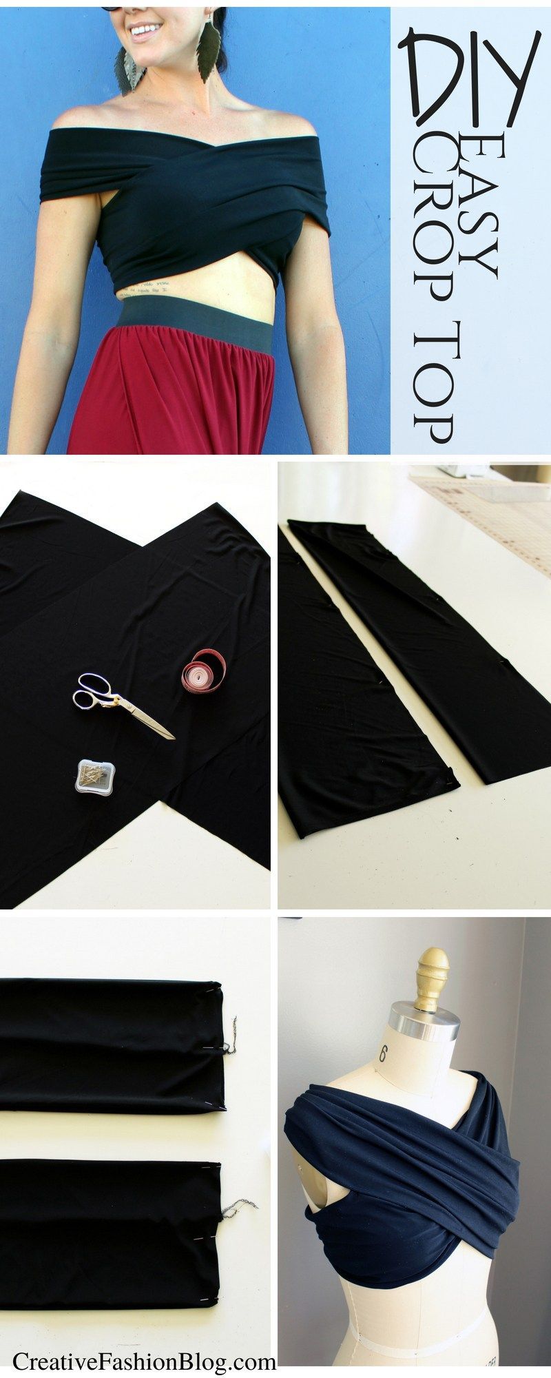 How To Sew An Easy Summer DIY Crop Top - Creative Fashion Blog - How To Sew An Easy Summer DIY Crop Top - Creative Fashion Blog -   15 diy Clothes no sewing ideas