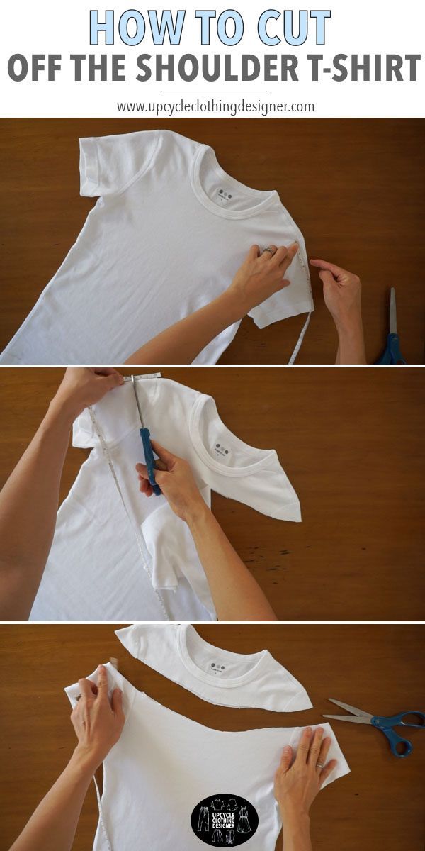 How To Cut Off The Shoulder T-Shirt - How To Cut Off The Shoulder T-Shirt -   15 diy Clothes no sewing ideas