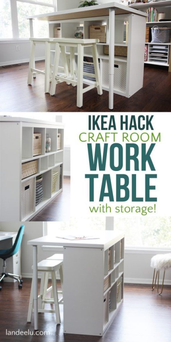 IKEA Hack Craft Room Table - An Easy IKEA Hack For Your Craft Room - IKEA Hack Craft Room Table - An Easy IKEA Hack For Your Craft Room -   15 diy Crafts desk ideas