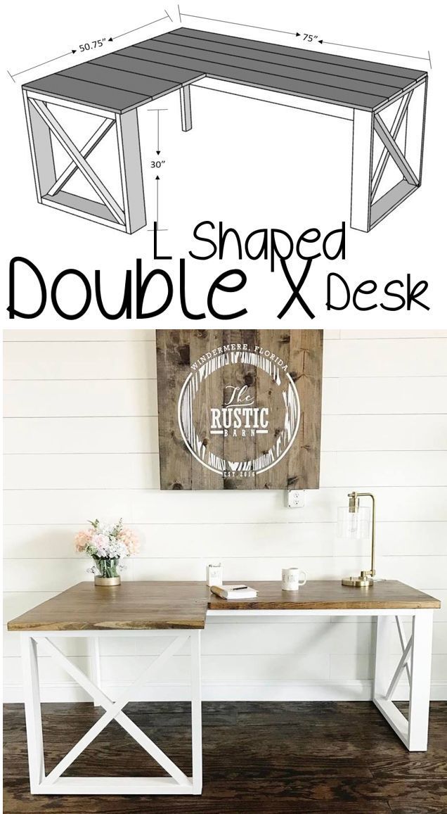 L Shaped Double X Desk - L Shaped Double X Desk -   15 diy Desk decorations ideas