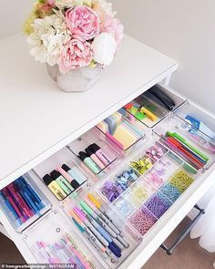 Woman reveals how she transformed a cupboard into a stationery nook - Woman reveals how she transformed a cupboard into a stationery nook -   15 diy Desk decorations ideas