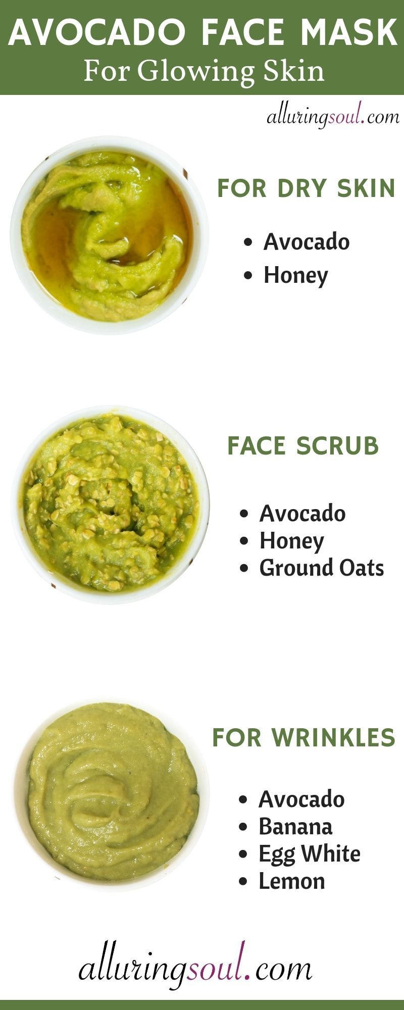 3 DIY Avocado Face Mask For Dry, Aging & Dull Skin | Alluring Soul - 3 DIY Avocado Face Mask For Dry, Aging & Dull Skin | Alluring Soul -   15 diy Face Mask for pimples ideas