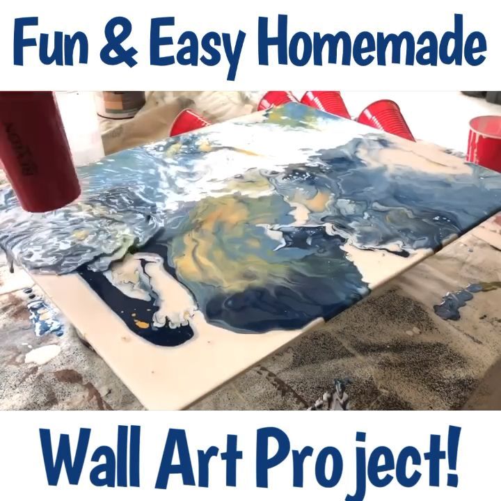 Fun & Easy DIY Acrylic Pour Tutorial - Abbotts At Home - Fun & Easy DIY Acrylic Pour Tutorial - Abbotts At Home -   15 diy Facile tableau ideas