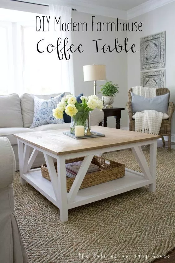 DIY Modern Farmhouse Coffee Table - Sincerely, Marie Designs - DIY Modern Farmhouse Coffee Table - Sincerely, Marie Designs -   15 diy Table living room ideas