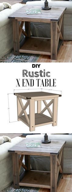 Rustic X End Table - Rustic X End Table -   15 diy Table rustic ideas