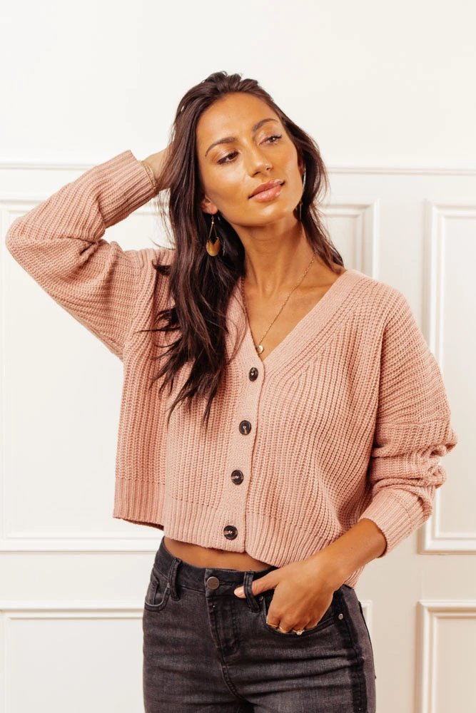 Raven Cropped Cardigan in Pink - Raven Cropped Cardigan in Pink -   15 fitness Fashion pink ideas