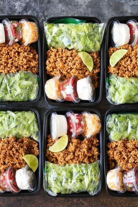 Turkey Taco Salad Meal Prep - Damn Delicious - Turkey Taco Salad Meal Prep - Damn Delicious -   15 fitness Food week ideas