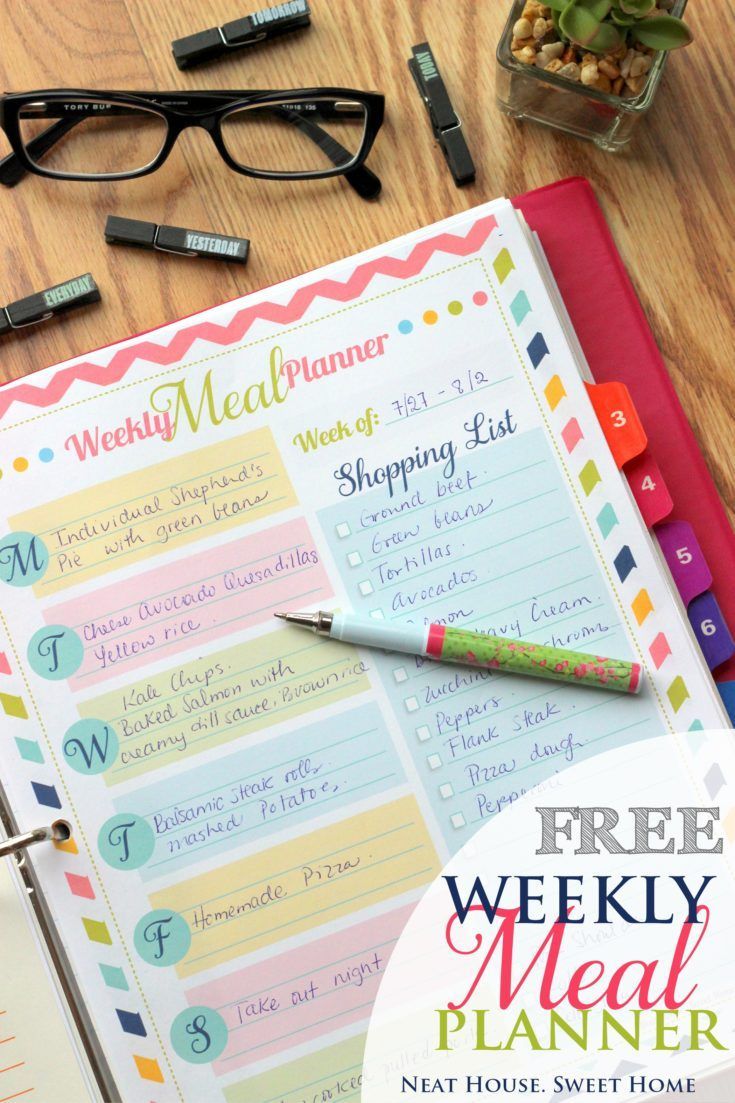 Weekly Meal Planner - Free Printable | Homemaking Tips - Weekly Meal Planner - Free Printable | Homemaking Tips -   15 fitness Planner quotes ideas