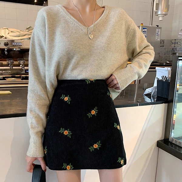 Floral Cord Skirt - Floral Cord Skirt -   15 style Aesthetic skirt ideas
