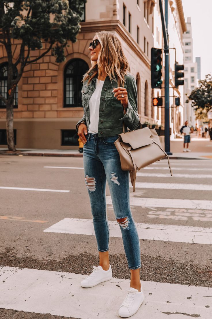 green military jacket and ripped jeans - green military jacket and ripped jeans -   15 style Inspiration jeans ideas