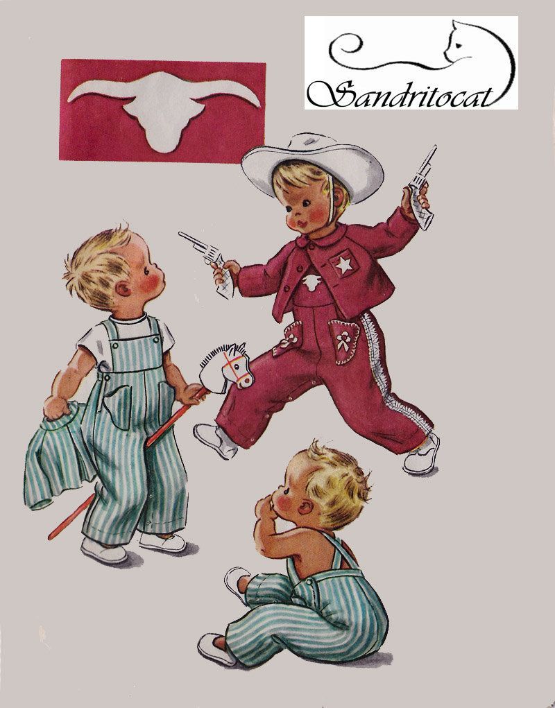 Vintage 1940s SWEETEST Toddler Boys Overalls & Jacket WESTERN or Plain RARE Sewing Pattern McCall 2190 Toddlers Pattern Size 1 Chest 20 - Vintage 1940s SWEETEST Toddler Boys Overalls & Jacket WESTERN or Plain RARE Sewing Pattern McCall 2190 Toddlers Pattern Size 1 Chest 20 -   15 style Vintage boy ideas