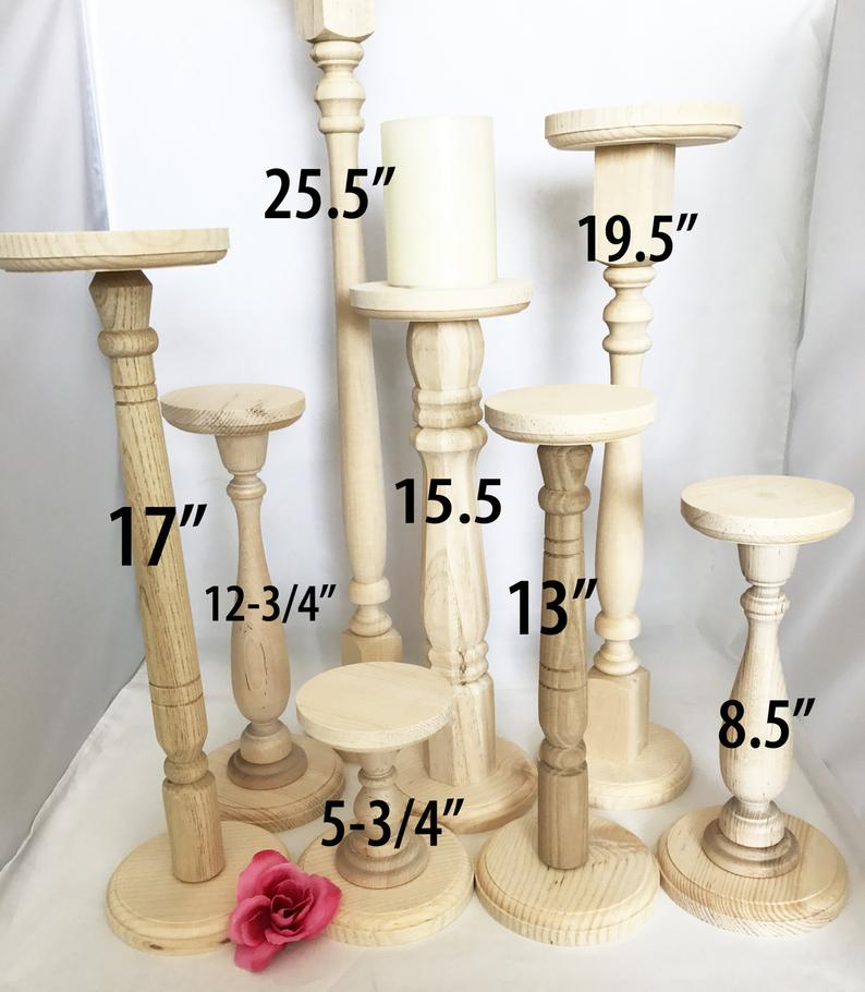 Extra Tall Unfinished Wood Pillar Candlestick Holders- DIY Wedding Accents, Tall Candlestick Holders, Wedding Table Candlestick Holders - Extra Tall Unfinished Wood Pillar Candlestick Holders- DIY Wedding Accents, Tall Candlestick Holders, Wedding Table Candlestick Holders -   16 diy Candles holders ideas