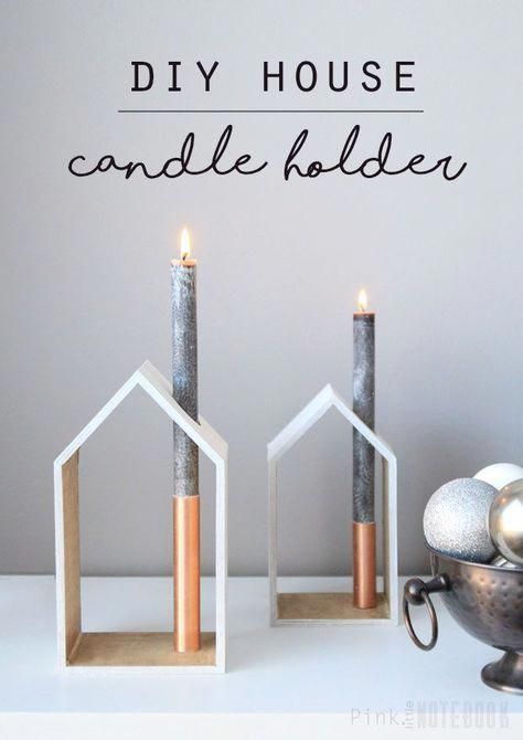 DIY Holiday House Candle Holder - Pink Little Notebook - DIY Holiday House Candle Holder - Pink Little Notebook -   16 diy Candles holders ideas