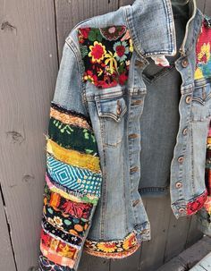 jean jacket hippie boho embellished colorful denim jean jacket - jean jacket hippie boho embellished colorful denim jean jacket -   16 diy Clothes hippie ideas