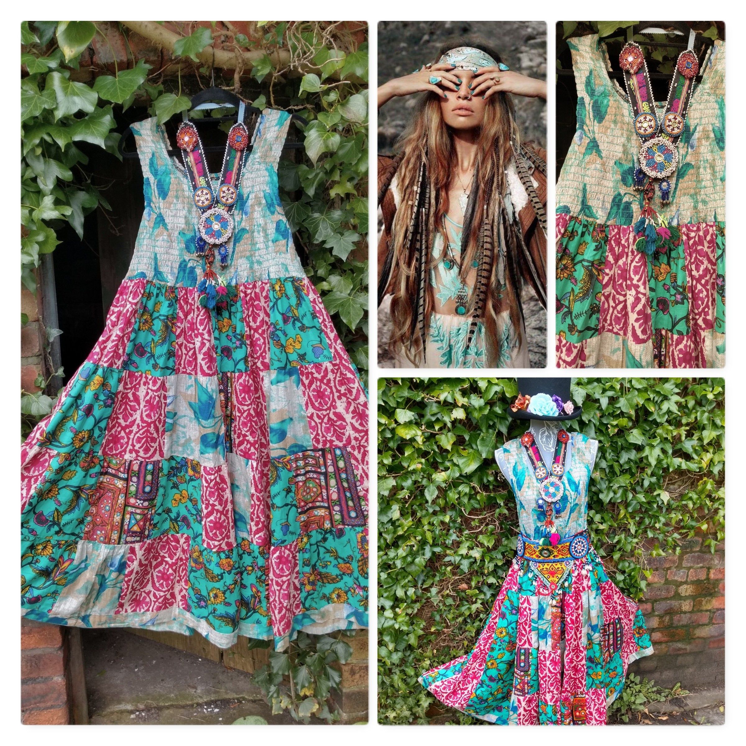 plus size fit several  Large REDUCED  gypsy stevie nicks patchwork beach dress boho hippie festival  reggae hippy dress fit several sizes - plus size fit several  Large REDUCED  gypsy stevie nicks patchwork beach dress boho hippie festival  reggae hippy dress fit several sizes -   16 diy Clothes hippie ideas