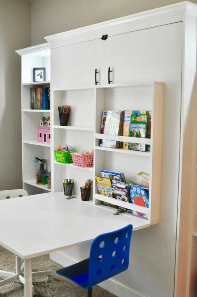 How to Build a DIY Murphy Bed with Desk and Bookcases (Part 2) - How to Build a DIY Murphy Bed with Desk and Bookcases (Part 2) -   17 diy Bookshelf desk ideas