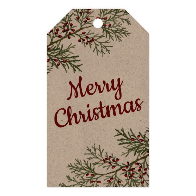 Fir Branches Holiday Gift Tags | Zazzle.com - Fir Branches Holiday Gift Tags | Zazzle.com -   17 diy Christmas tags ideas
