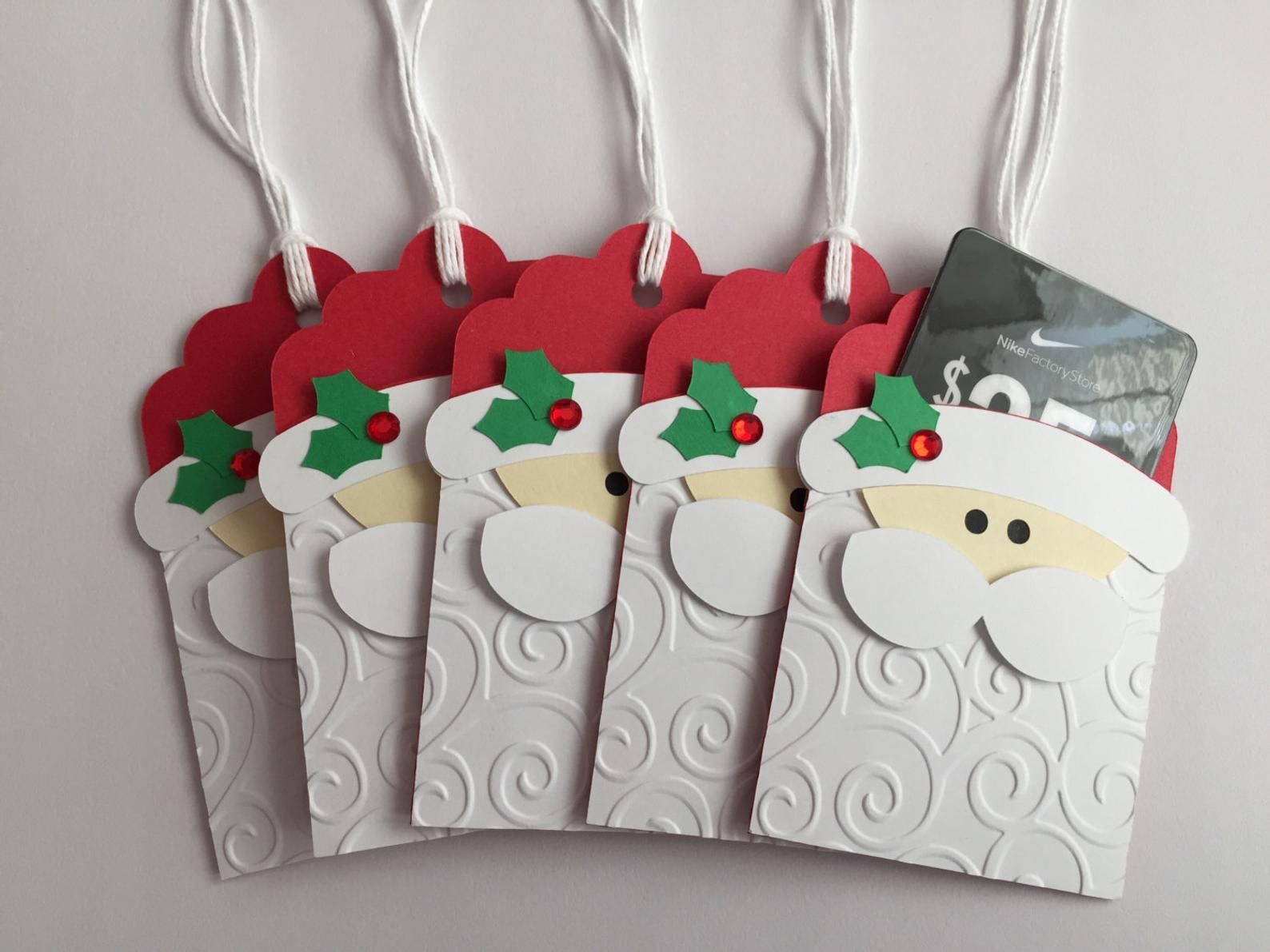 Handmade Santa Gift Card Holders, Christmas, Gift Card - Handmade Santa Gift Card Holders, Christmas, Gift Card -   17 diy Christmas tags ideas