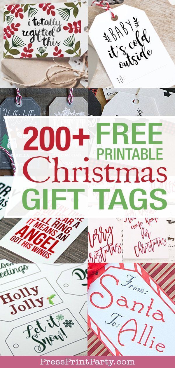 200+ FREE Christmas Gift Tags Printables - Press Print Party! - 200+ FREE Christmas Gift Tags Printables - Press Print Party! -   17 diy Christmas tags ideas