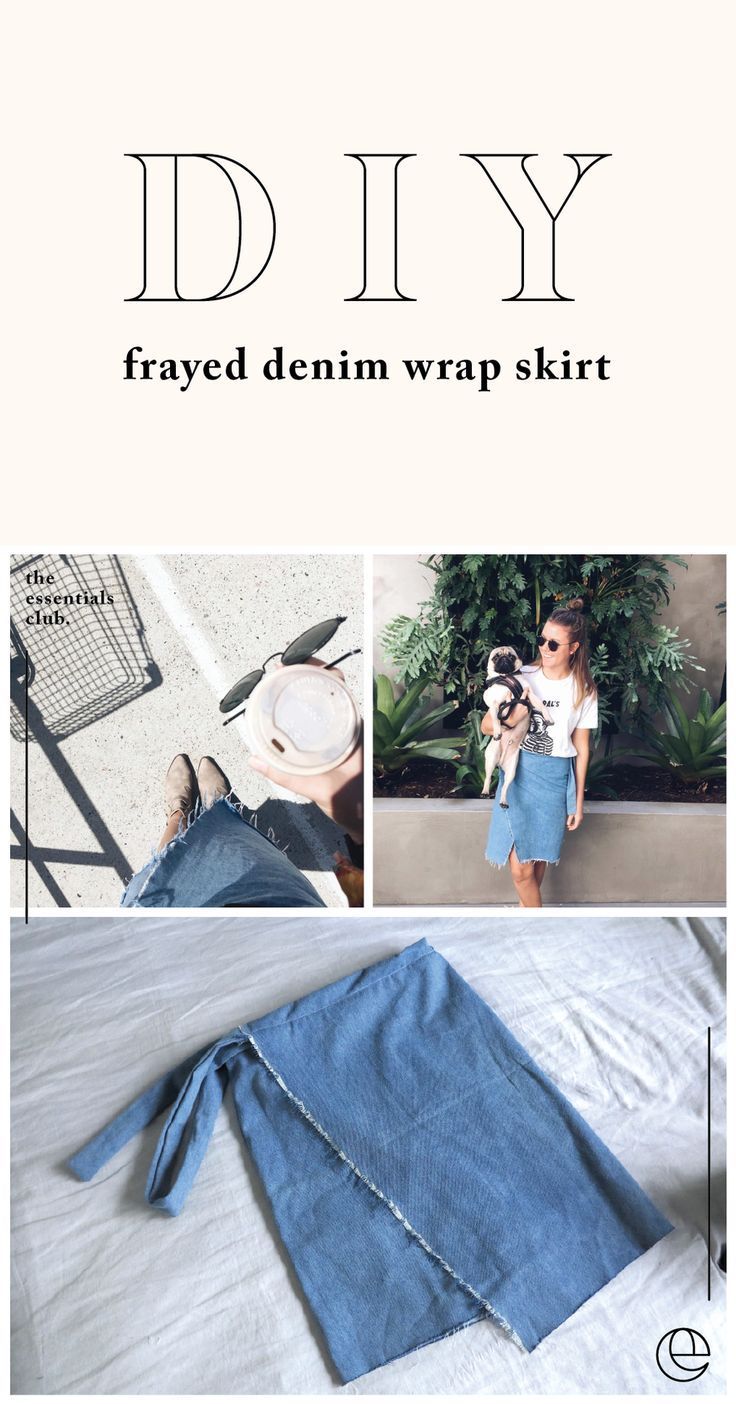 DIY: Frayed Denim Wrap Skirt — The Essentials Club // Creative DIY Hub - DIY: Frayed Denim Wrap Skirt — The Essentials Club // Creative DIY Hub -   17 diy Clothes easy ideas