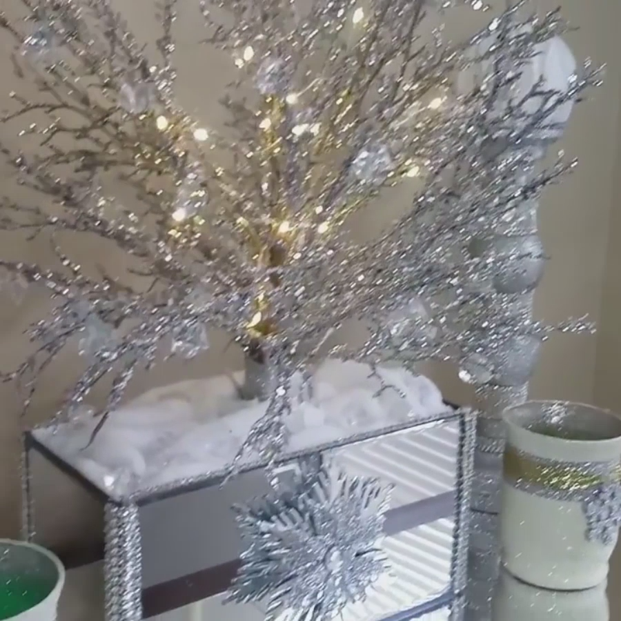 DIY Glitter and Crystal Tree - idea for Christmas - DIY Glitter and Crystal Tree - idea for Christmas -   17 diy Dollar Tree decorations ideas