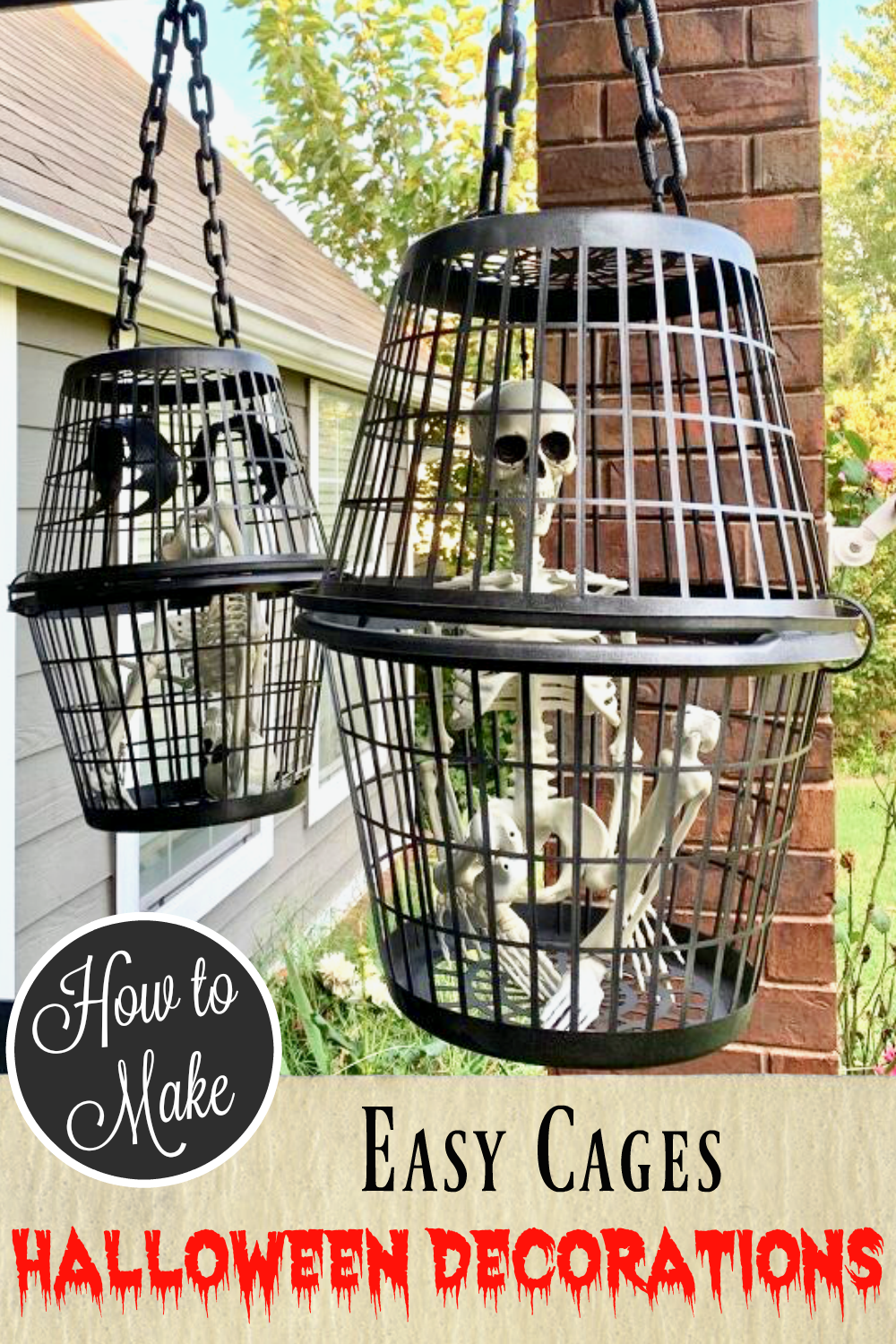Take your skeletons out of the closet!  How to Make Cage Halloween Decorations!  Easy Halloween DIY! - Take your skeletons out of the closet!  How to Make Cage Halloween Decorations!  Easy Halloween DIY! -   17 diy Dollar Tree decorations ideas