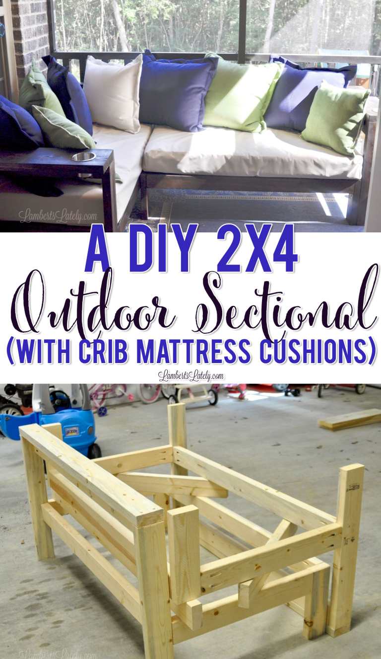 A DIY 2x4 Outdoor Sectional (with Crib Mattress Cushions) | Lamberts Lately - A DIY 2x4 Outdoor Sectional (with Crib Mattress Cushions) | Lamberts Lately -   17 diy Furniture sofa ideas