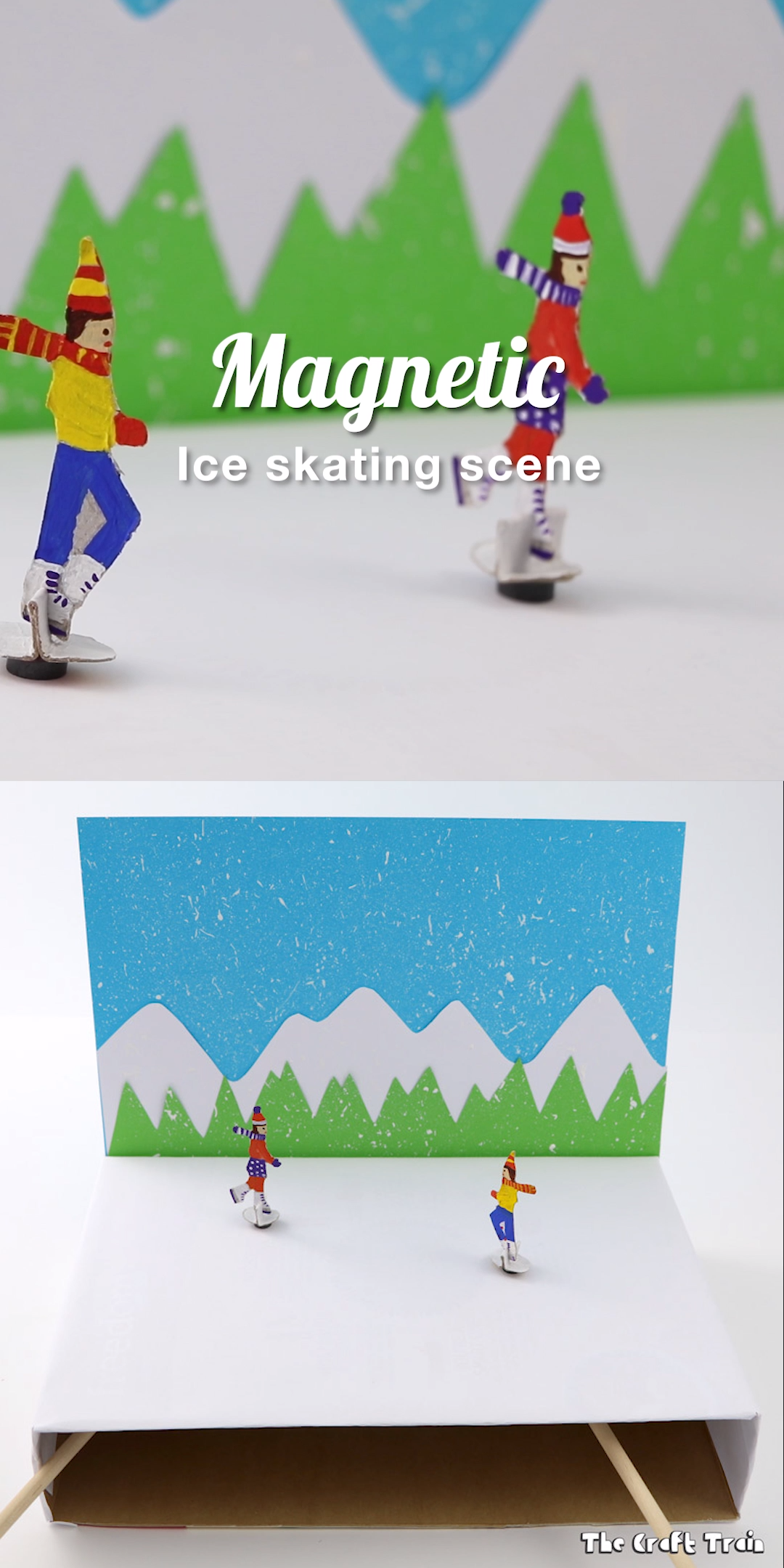 Magnetic ice skating craft - Magnetic ice skating craft -   17 diy Kids toys ideas