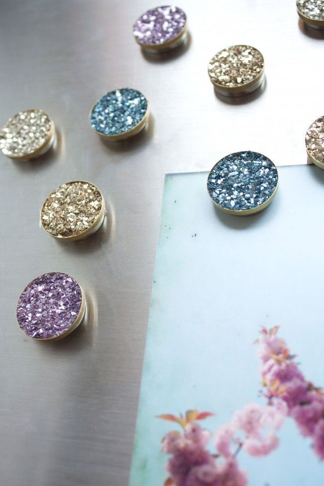How to: Faux Druzy Magnets DIY - How to: Faux Druzy Magnets DIY -   17 diy School Supplies crafts ideas