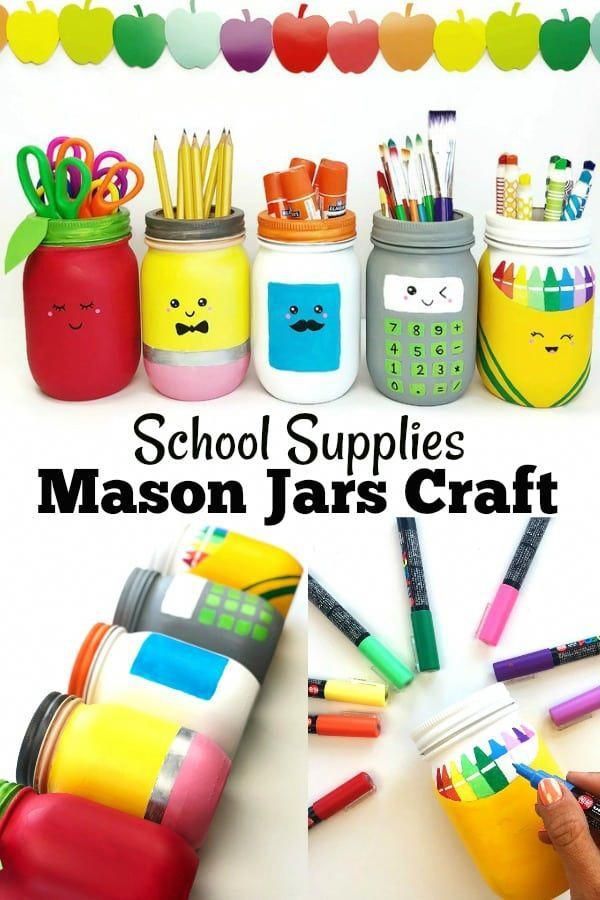 Mason Jars Craft for School Supplies • Color Made Happy - Mason Jars Craft for School Supplies • Color Made Happy -   17 diy School Supplies crafts ideas