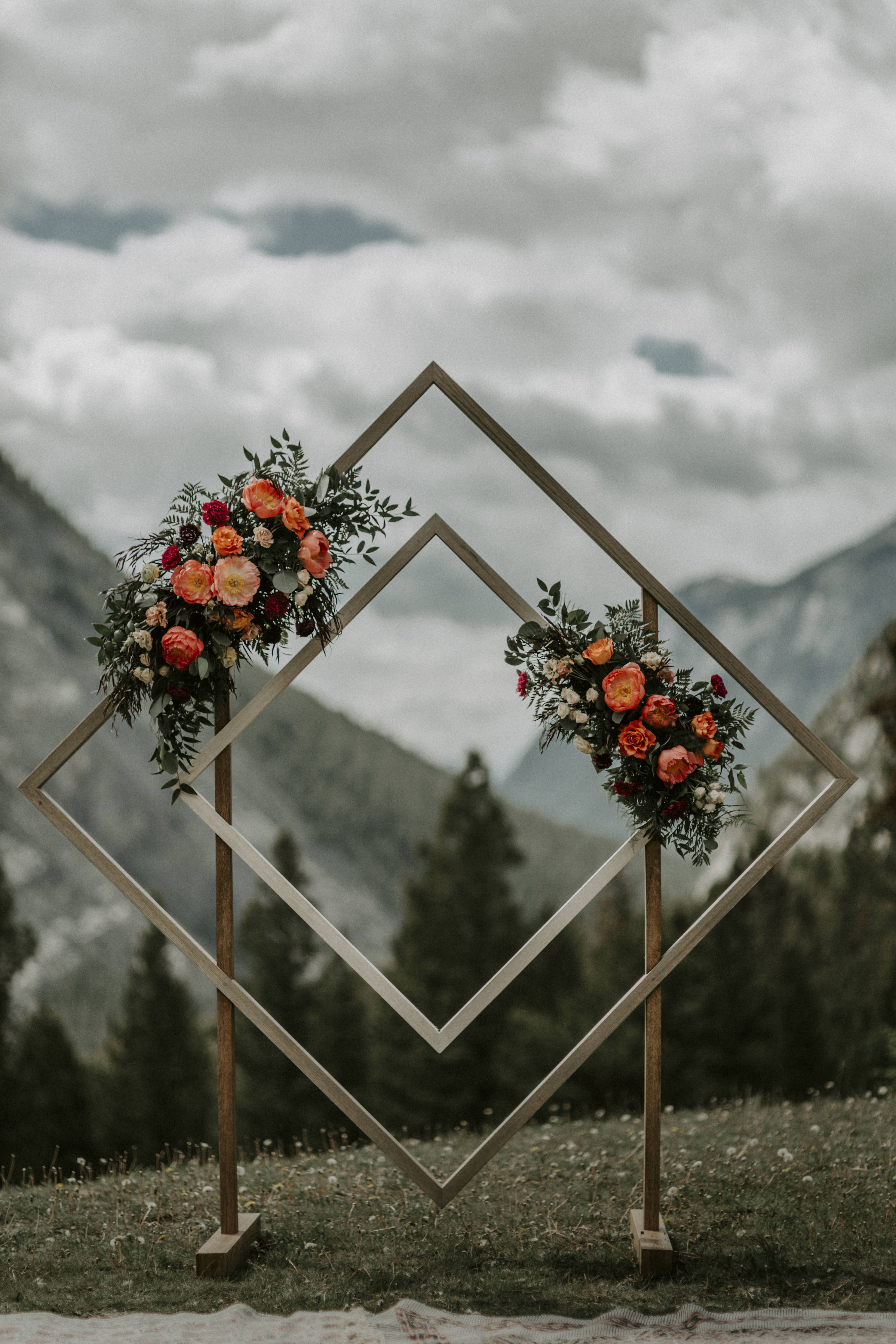 Wooden Diamond Shaped Wedding Arch | Banff National Park - Wooden Diamond Shaped Wedding Arch | Banff National Park -   17 diy Wedding arch ideas